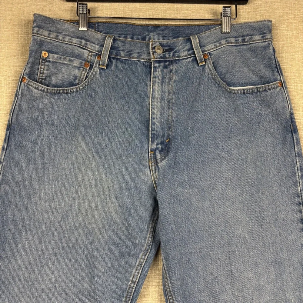Levis 550 92 Relaxed Tapered Mens 34x29 Jeans Light Washed Blue Workwear Denim